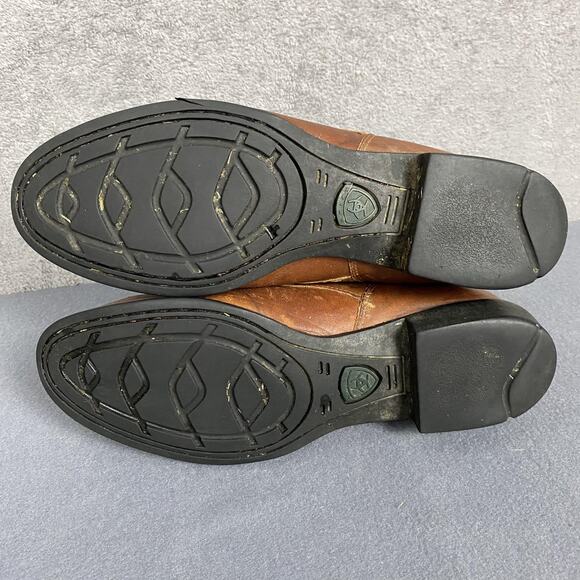 Ariat Boots Womens Size 8.5 Brown Leather Ankle Paddock Riding Lace Up Kiltie - Picture 11 of 11